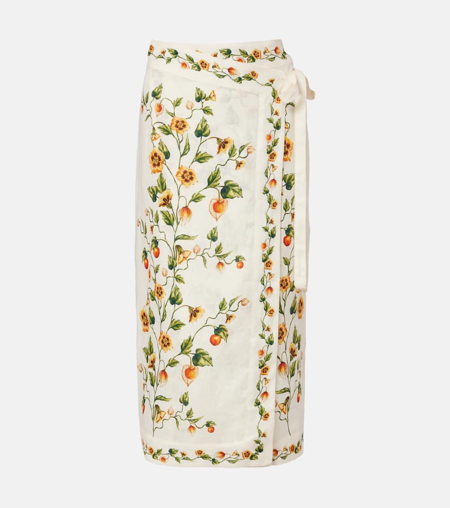 Luna floral linen beach cover-up