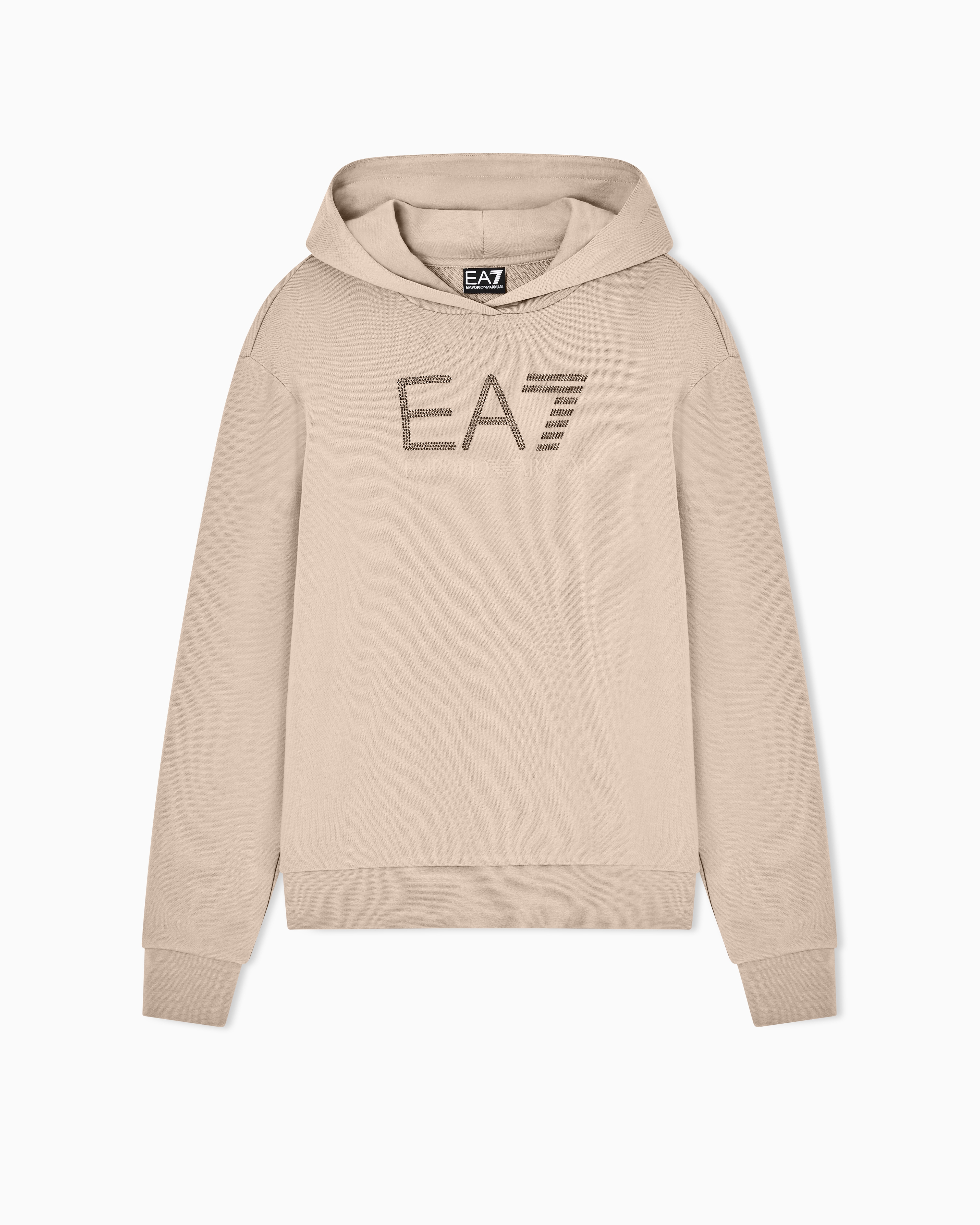 Stretch hooded sweatshirt with micro studs Logo Series