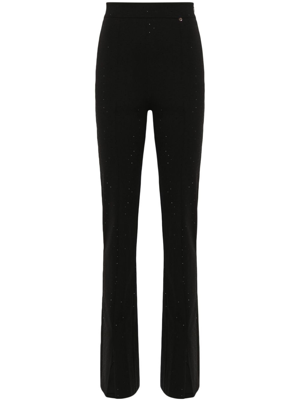 Rhinestone-embellished slim-fit trousers - Black