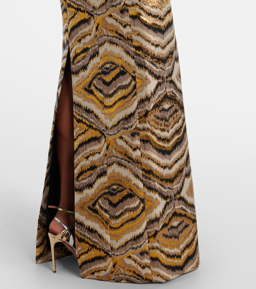 Odessa paneled jacquard gown