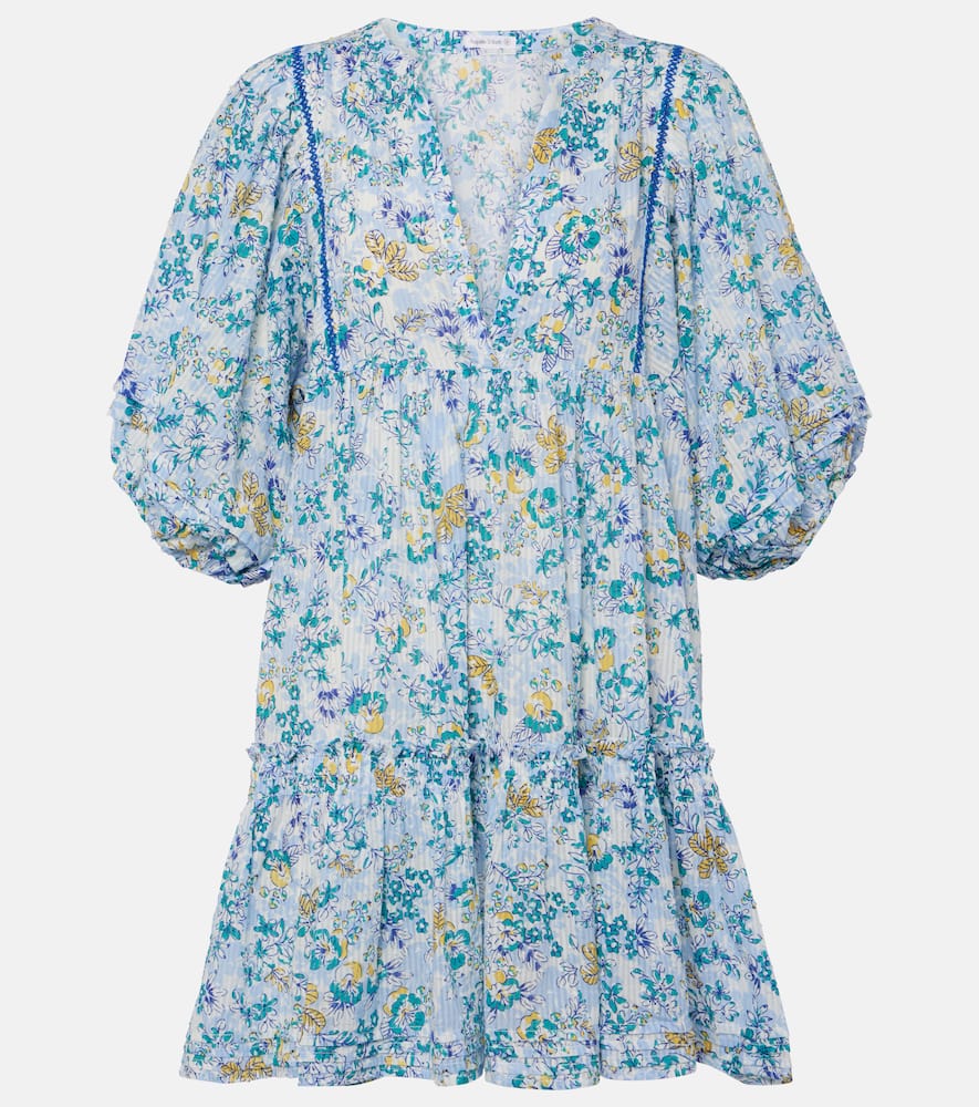 Aria floral gathered cotton minidress