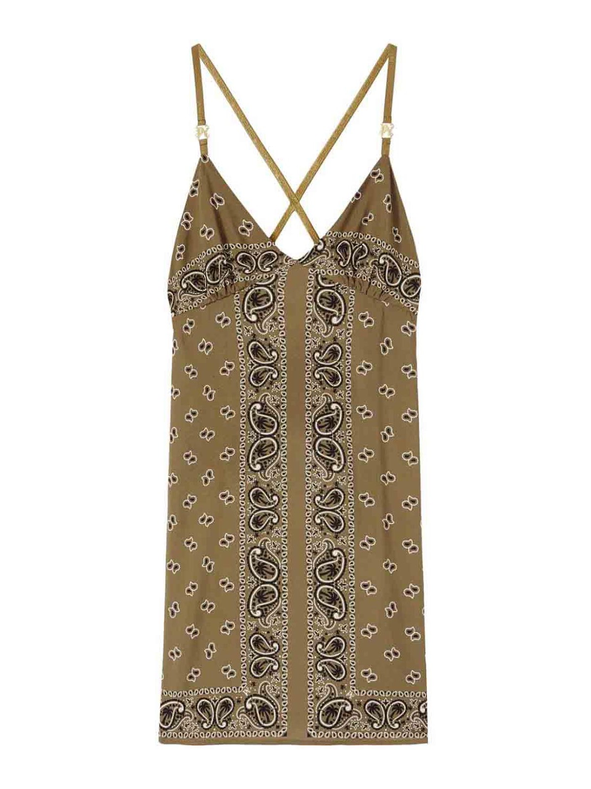 Paisley-print slip dress