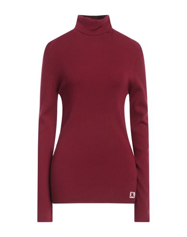 Woman Turtleneck Burgundy Size L Wool, Polyester, Polyamide, Elastane