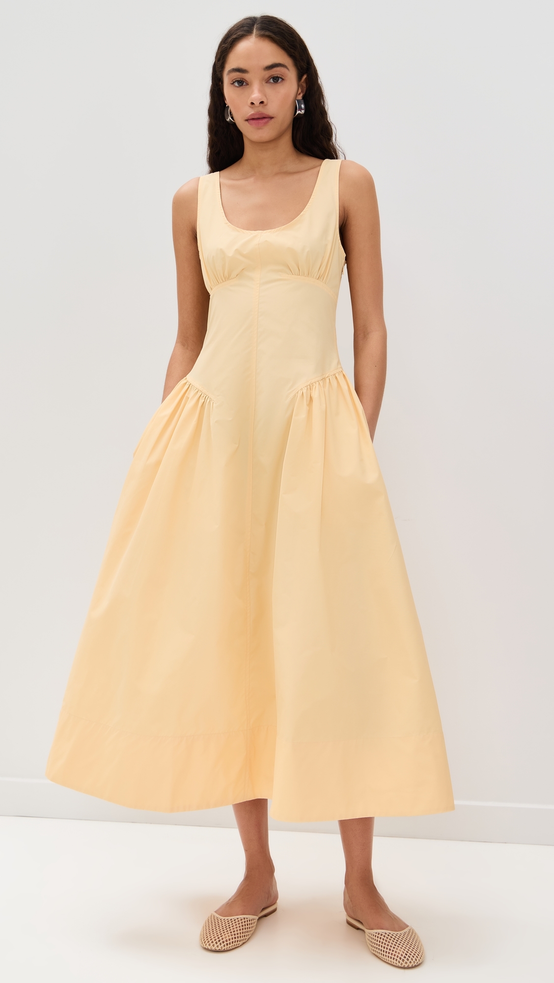 Kendall Dress in Tech Cotton Light Wheat