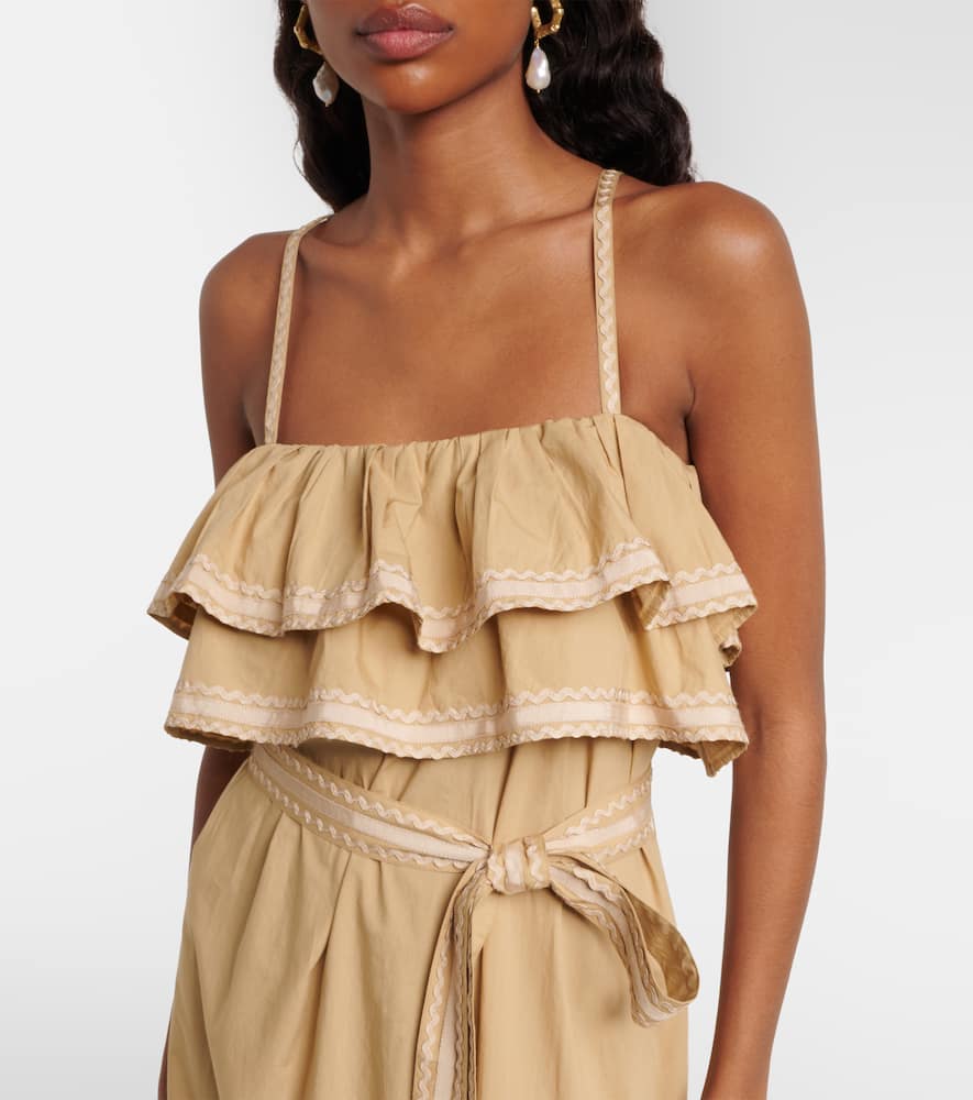Lucian ruffled cotton midi dress