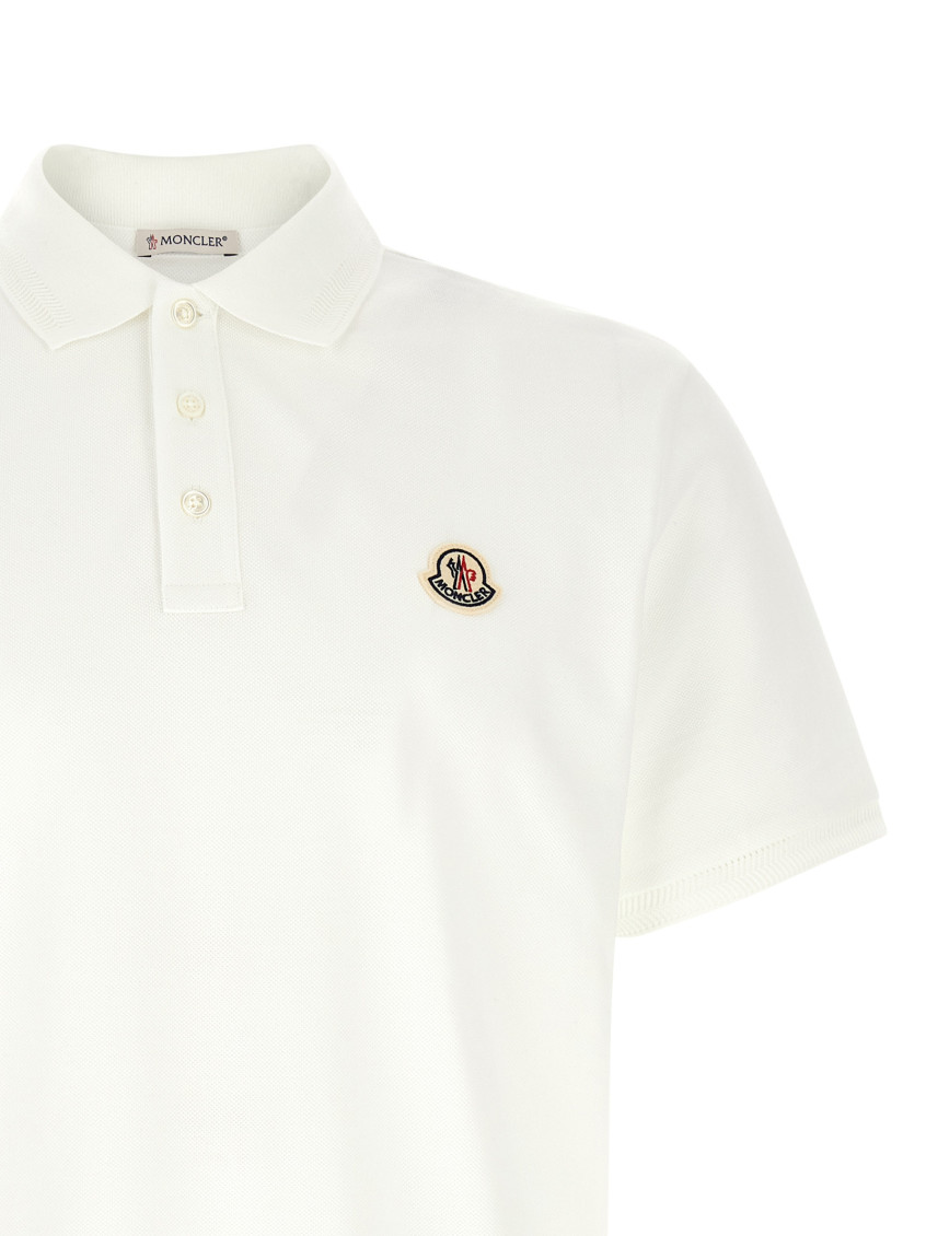 White Logo Shirt Collar Polo