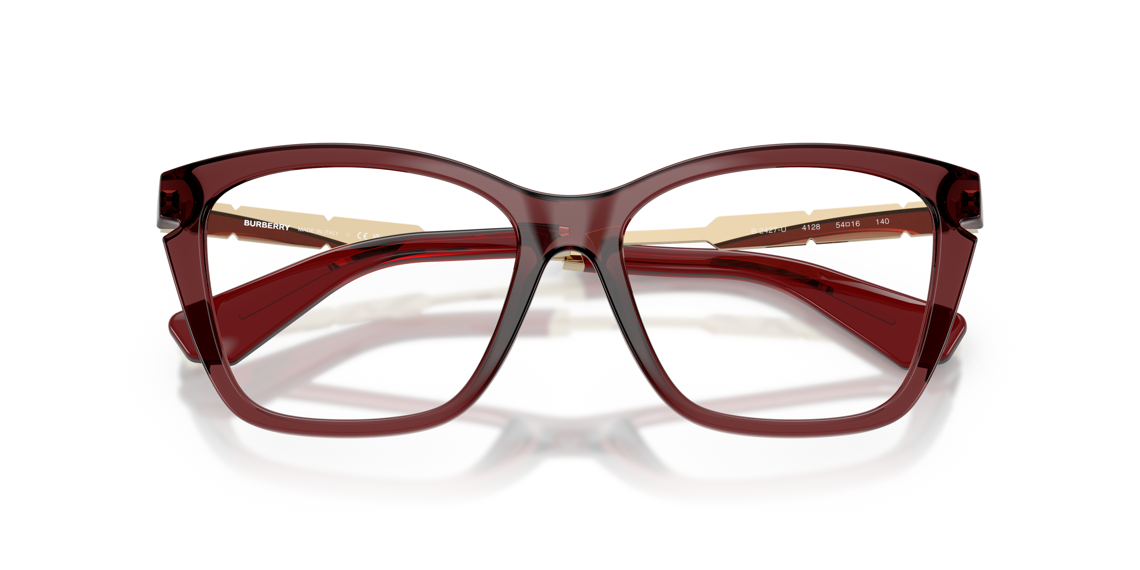 Burberry Vrouw Burberry BE2427U 4128 Optische monturen Geïnjecteerd Rood Kattenoog Normaa