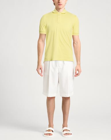 Man Polo shirt Pastel yellow Size M Cotton, Elastane