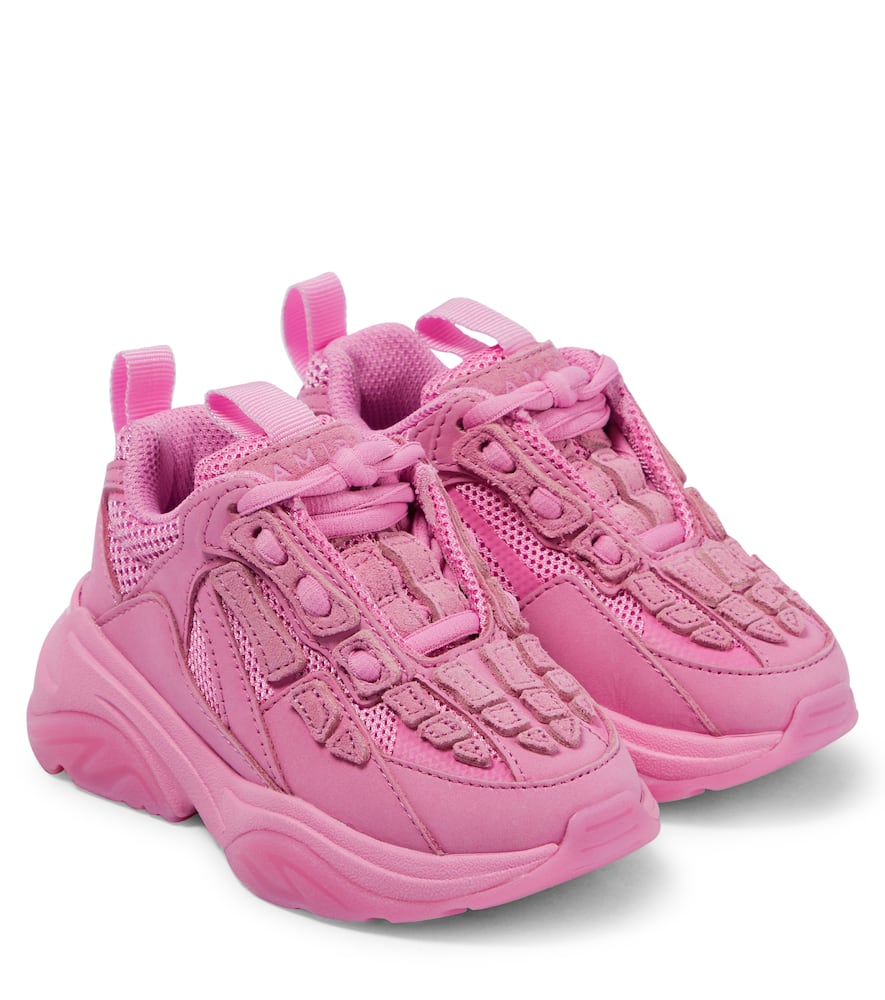 Amiri Kids Bone suede-trimmed sneakers