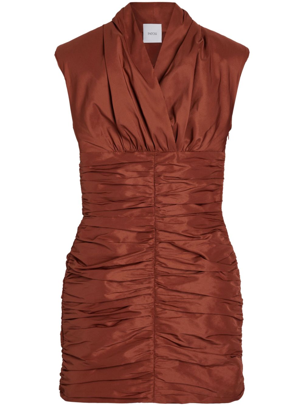 Open-back recycled-faille mini dress - Orange