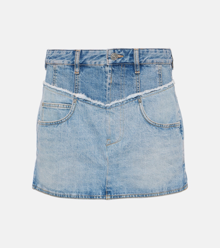 High-rise denim miniskirt