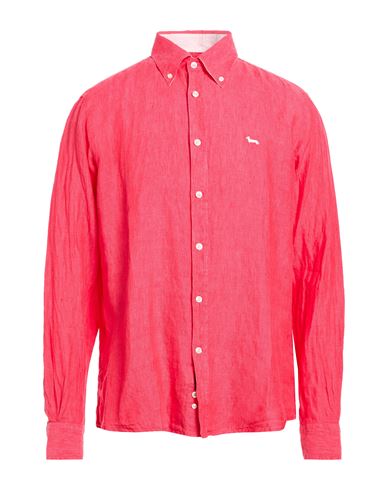 Man Shirt Magenta Size XL Linen