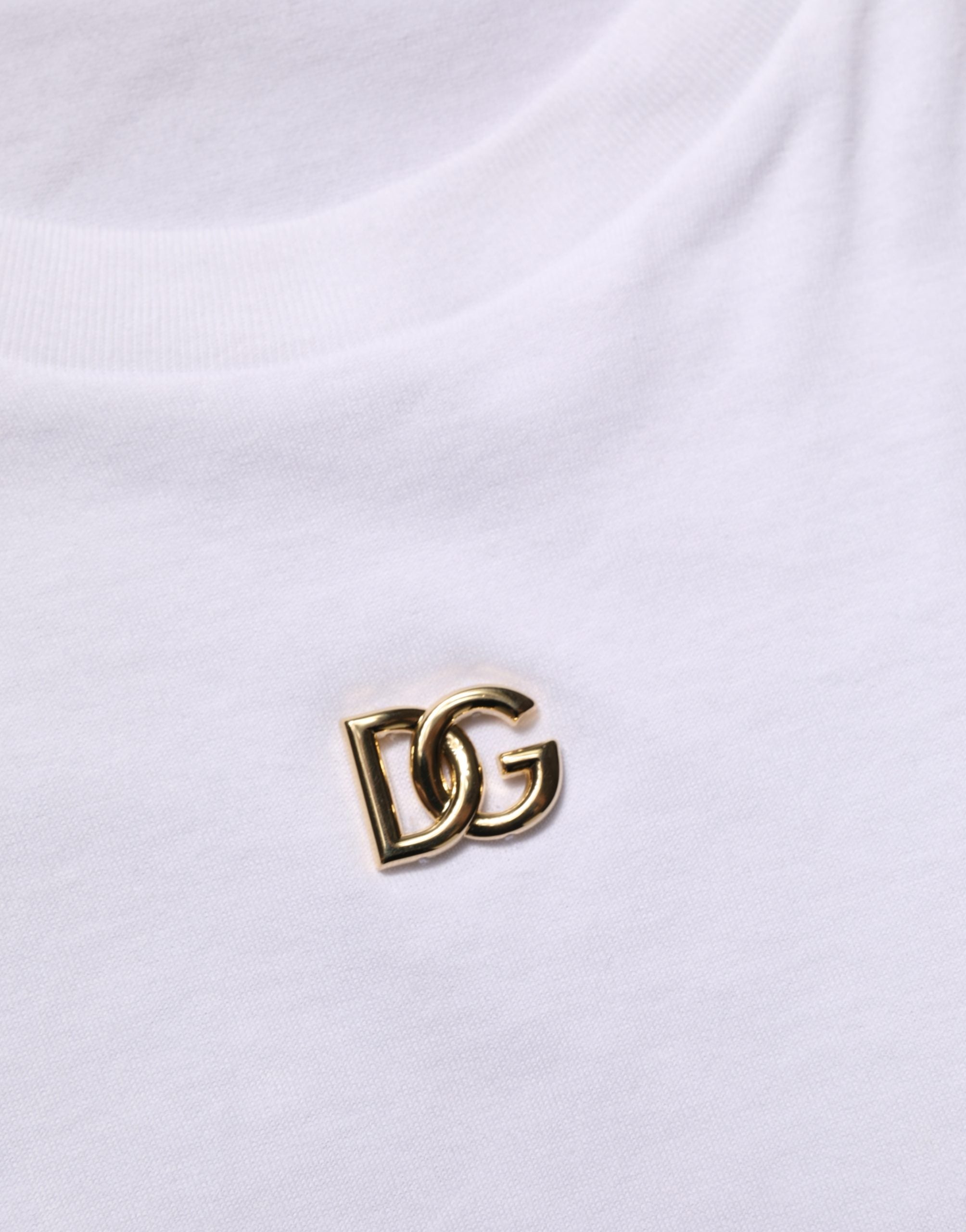 Metal DG Logo-Embroidered T-Shirt — White