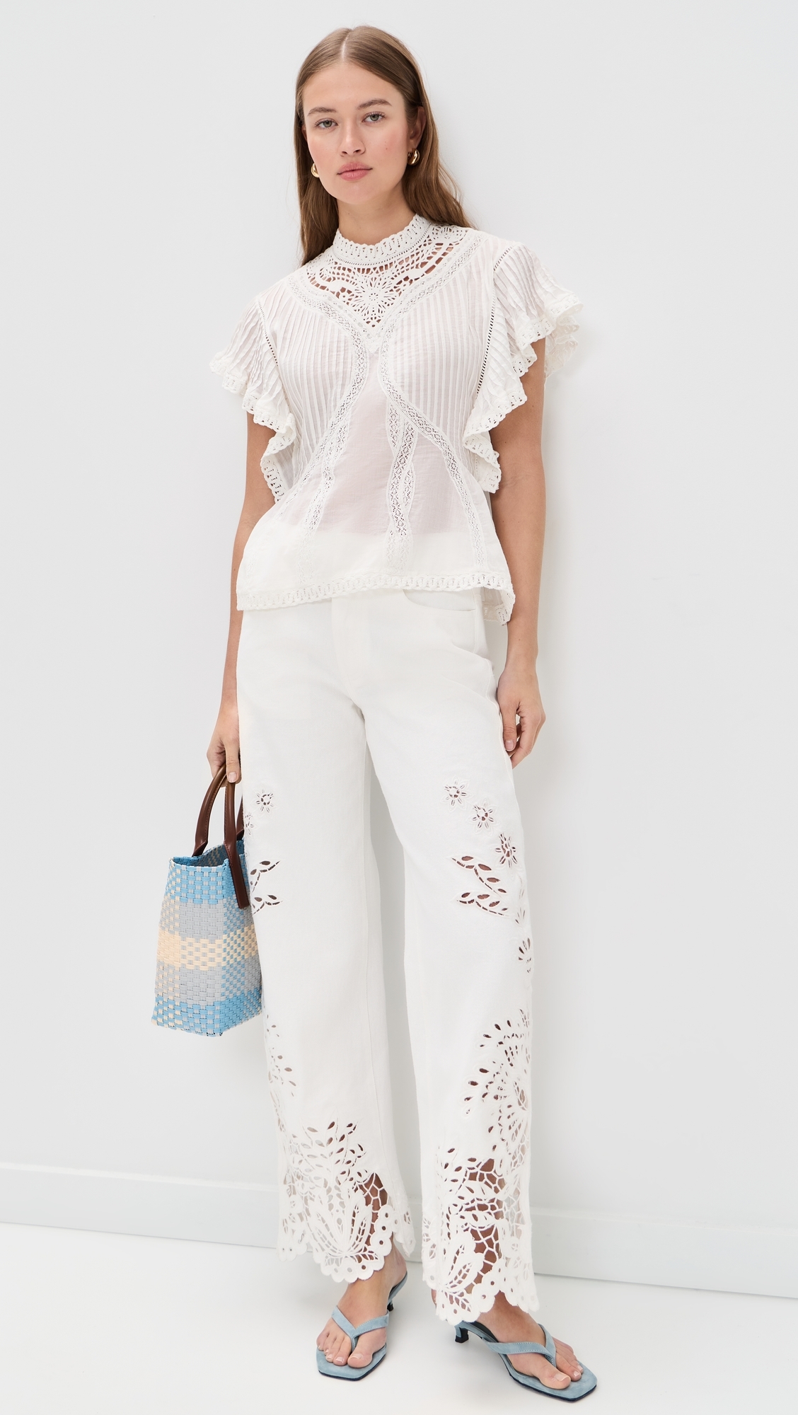 Off-White Blouse with Appliques Off-White