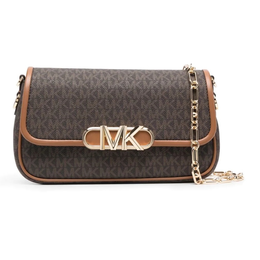 Ladies Monogram-Pattern Logo-Plaque Bag