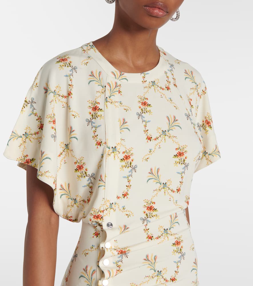 Floral gathered midi dress