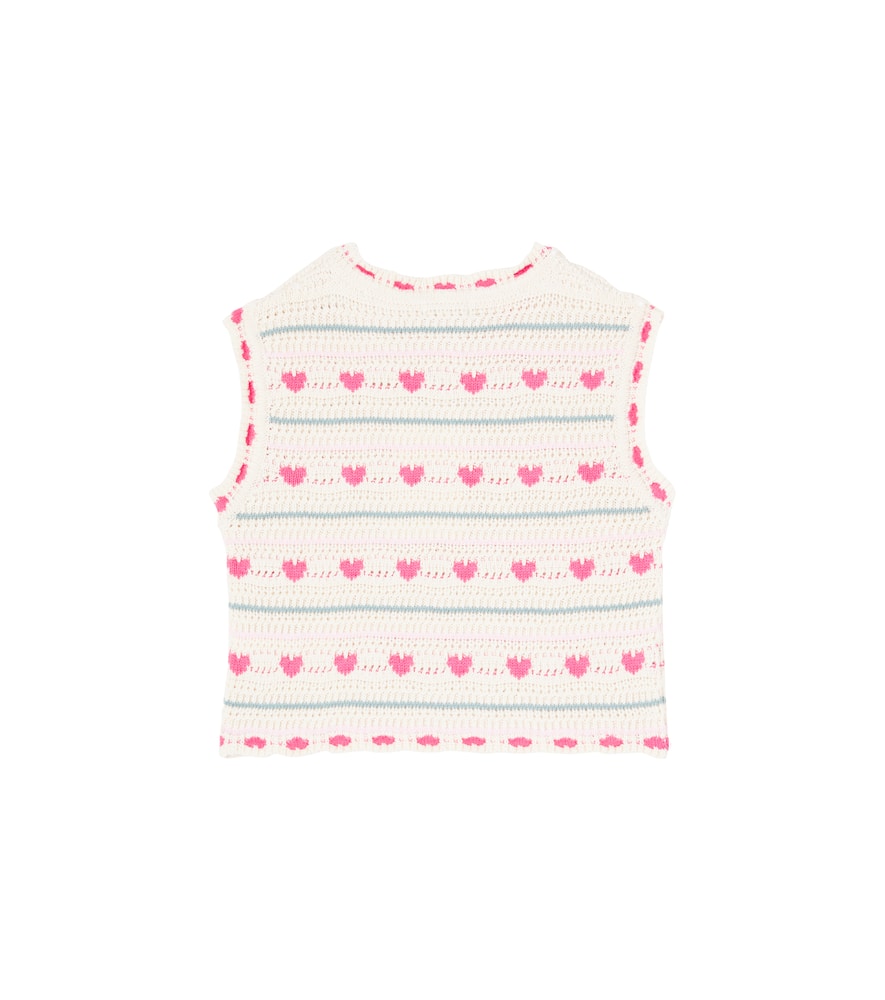 Josie crochet cotton and wool vest