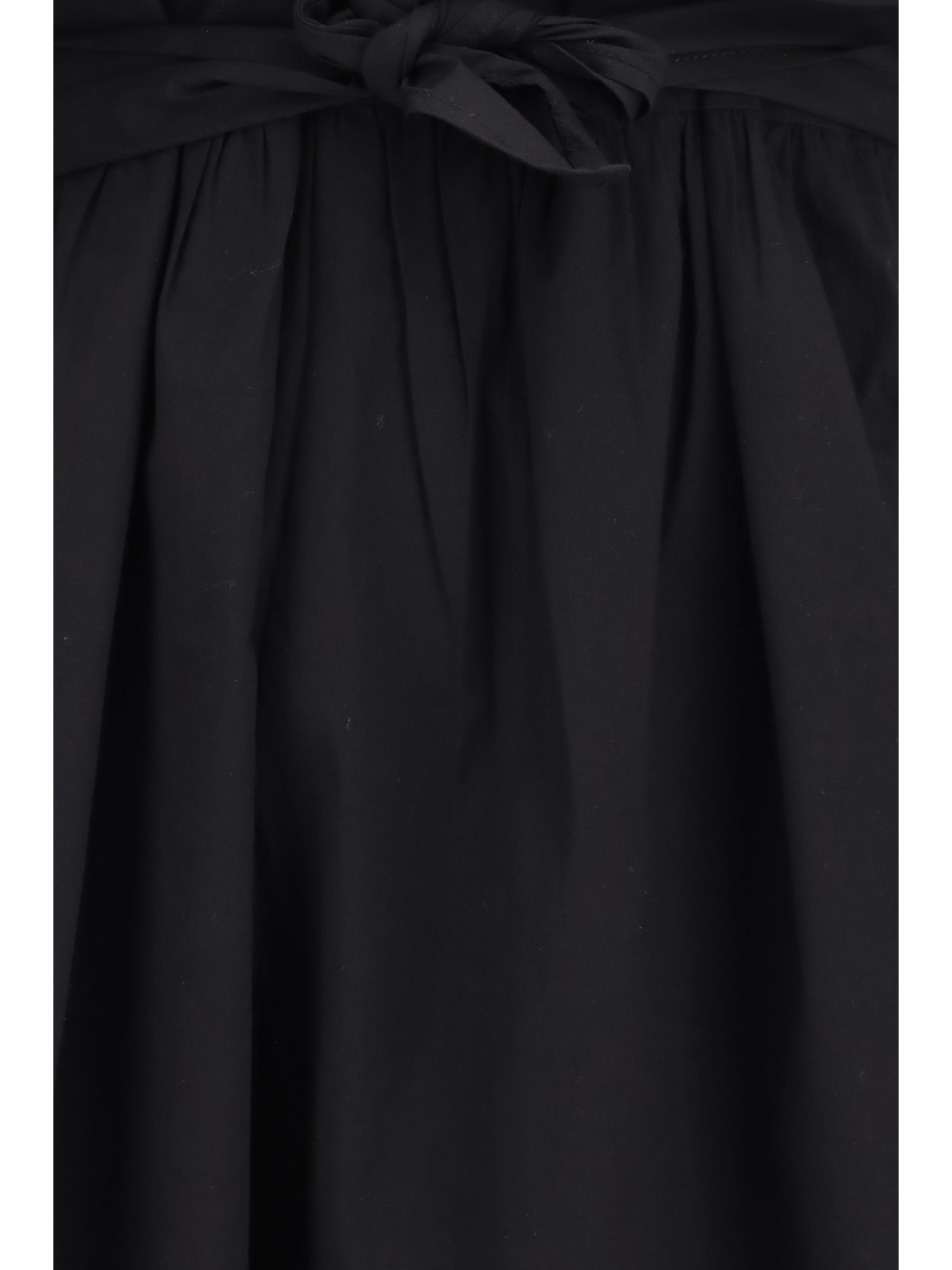 Puff Shoulders with Waist Bows Dress — Black