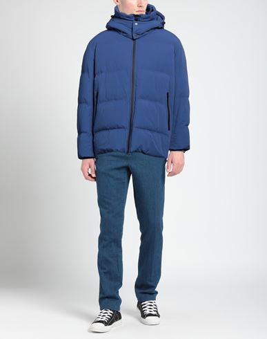 Man Puffer Blue Size L Nylon, Elastane