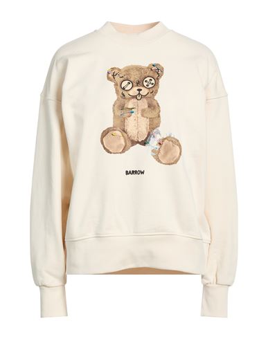 Woman Sweatshirt Cream Size L Cotton