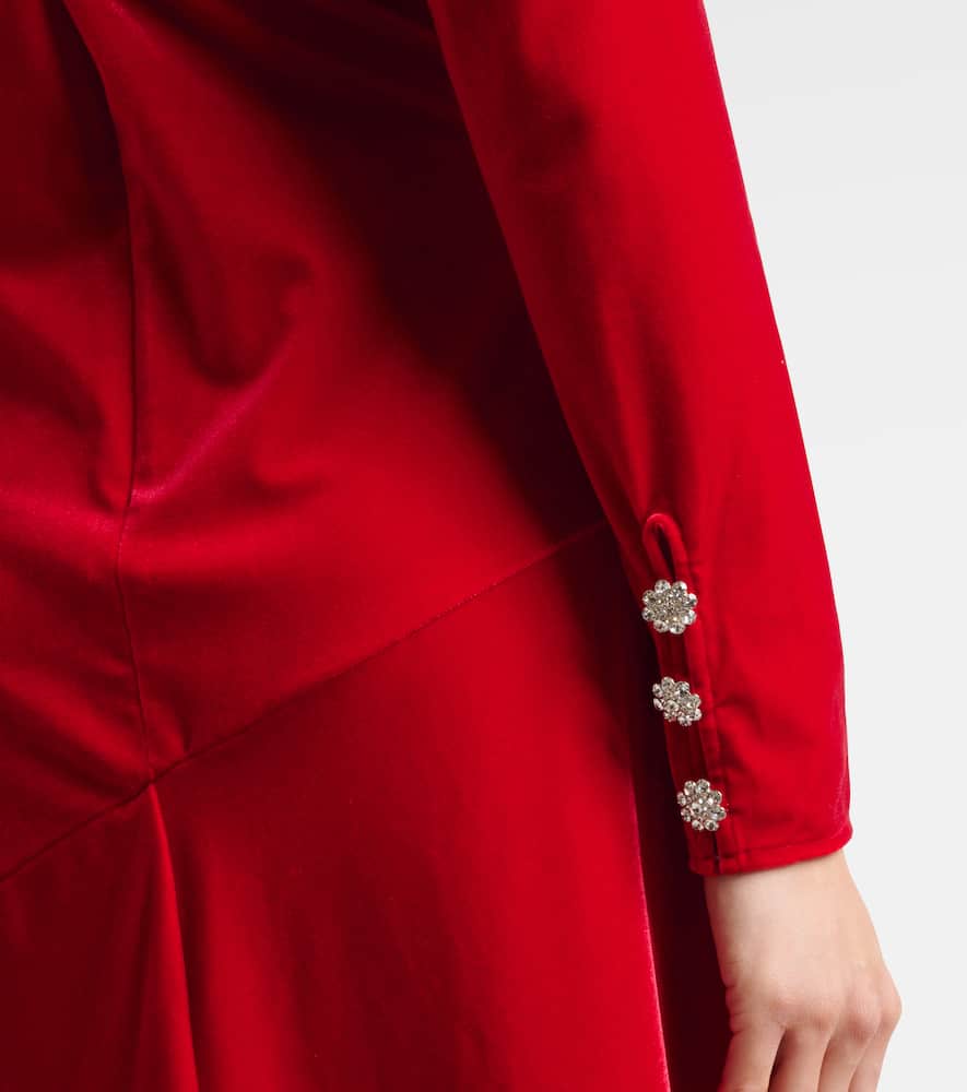 Velvet jersey midi dress