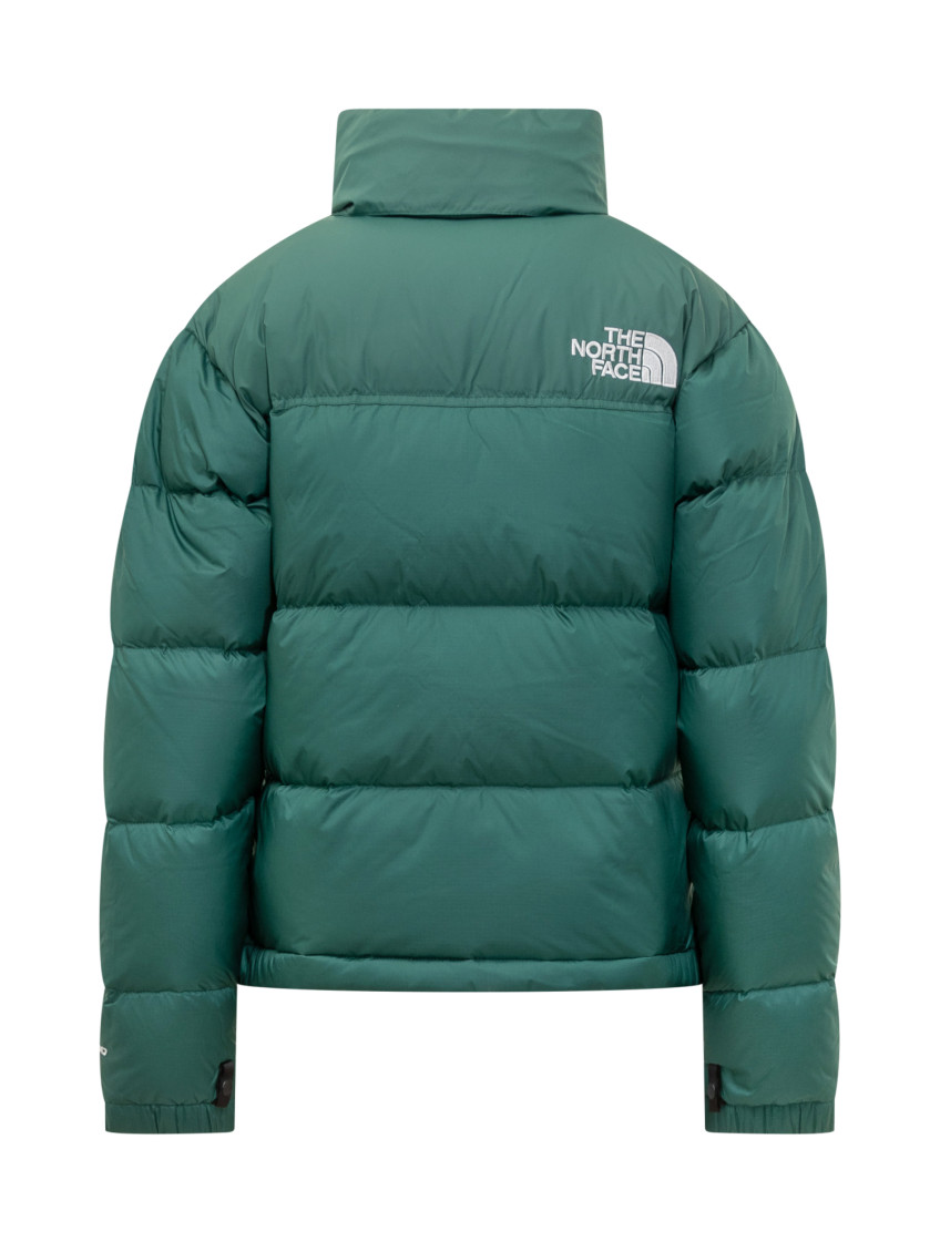 Green Logo Puffer Mock Collar Jacket