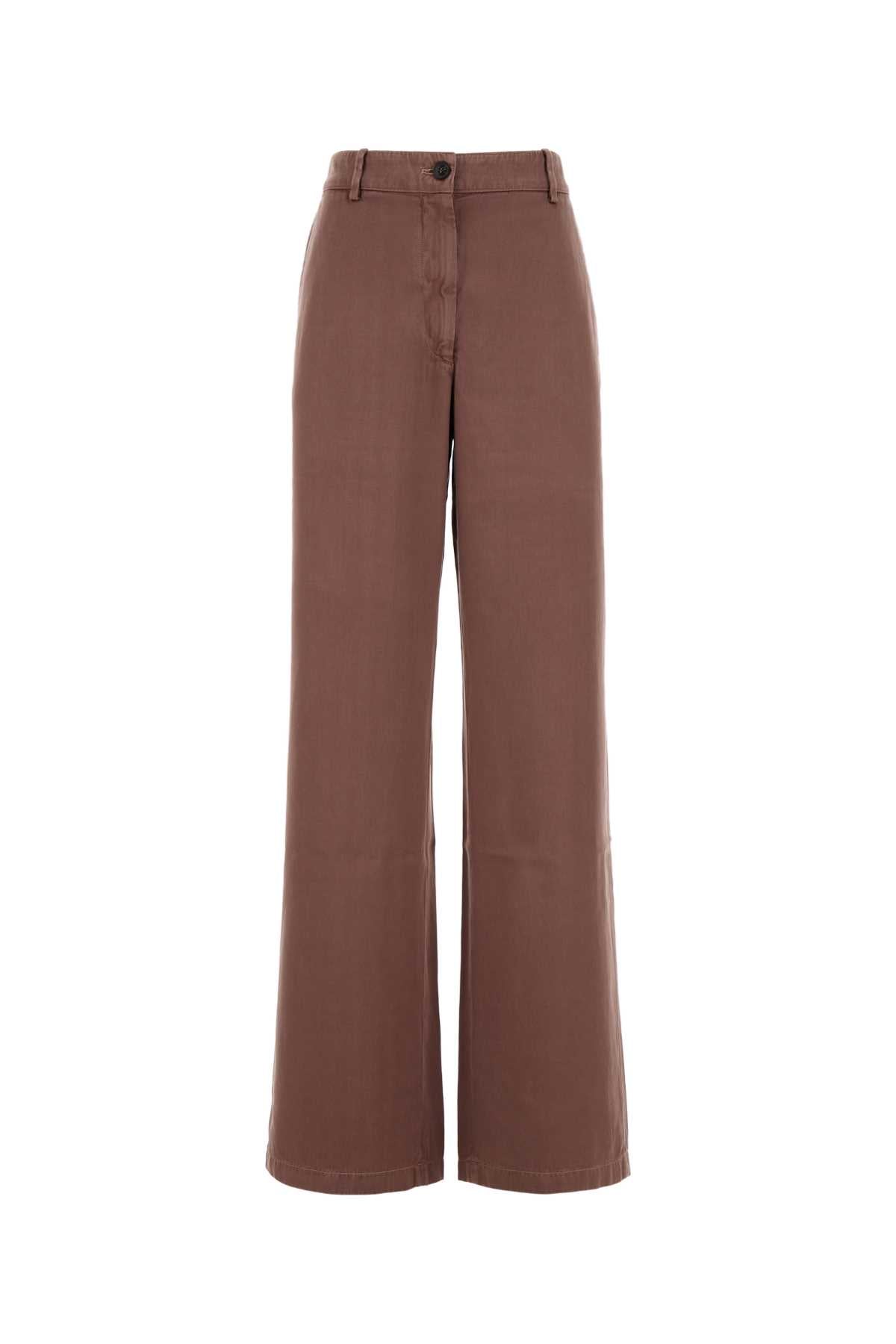 Cupro Cotton Trousers — Taupe