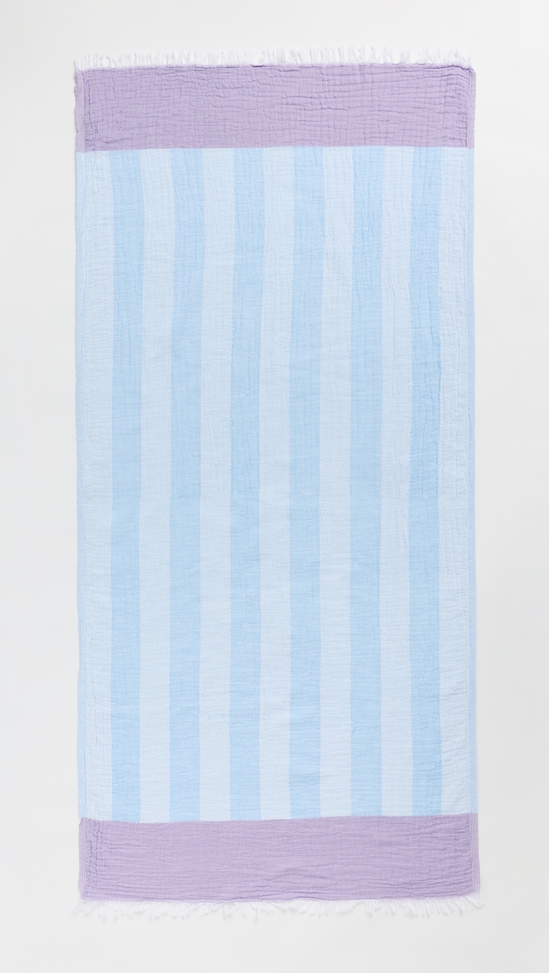 Stripe Turkish Towel Pale Blue/Cream/Lilac One Size