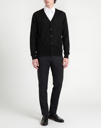 Man Cardigan Black Size 42 Silk
