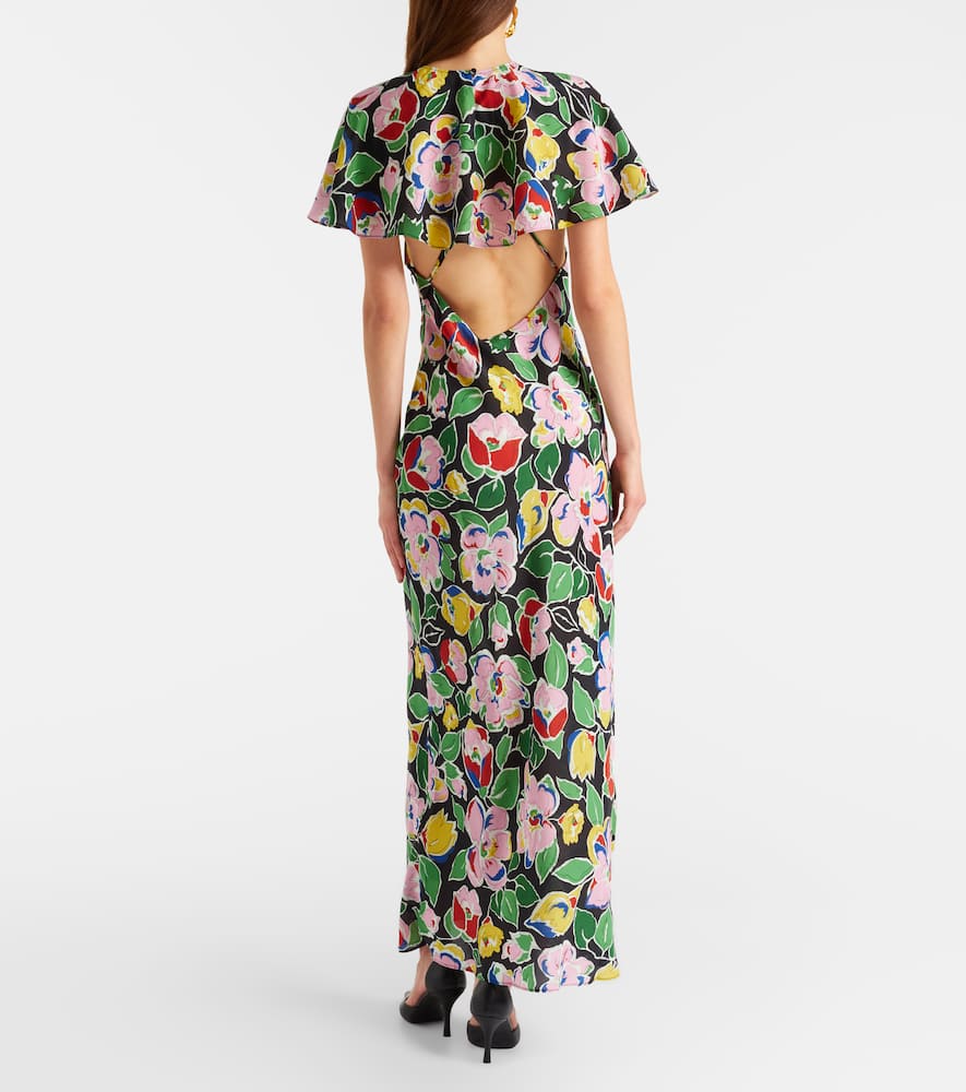 Jeannie floral silk maxi dress
