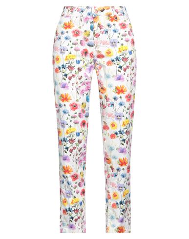 Cigala's Woman Pants White Size 28 Cotton, Elastane