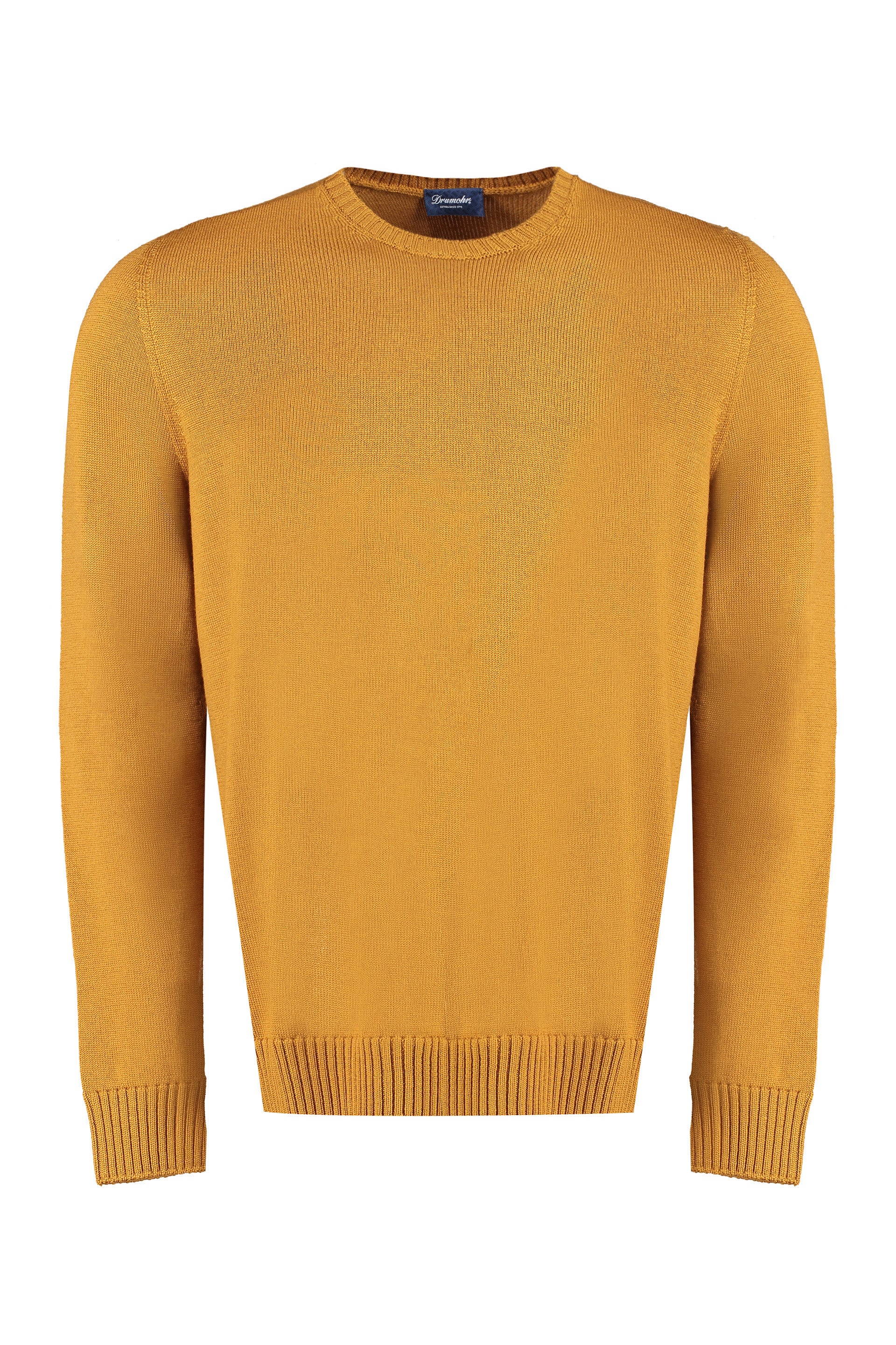 Ribbed Knit Merinos Wool Pullover for Men