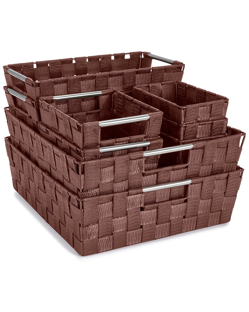 9pc Variety Size Hand-Woven Storage Baskets
