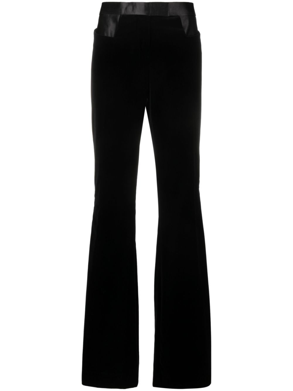 High-waisted flared trousers - Black