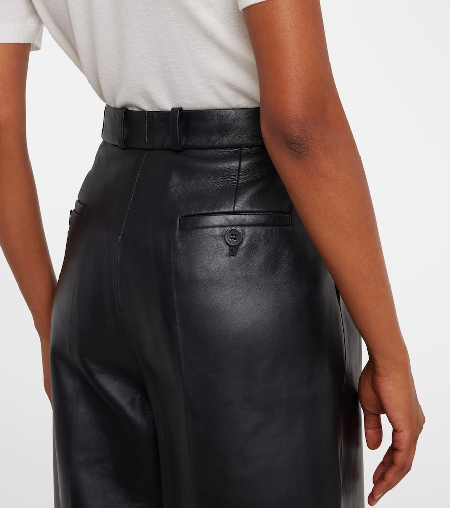 Dash leather barrel-leg pants