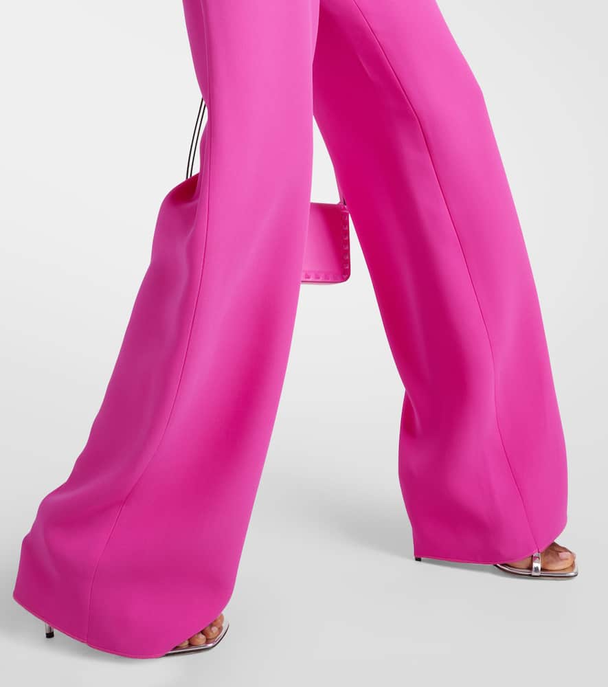 High-rise silk palazzo pants