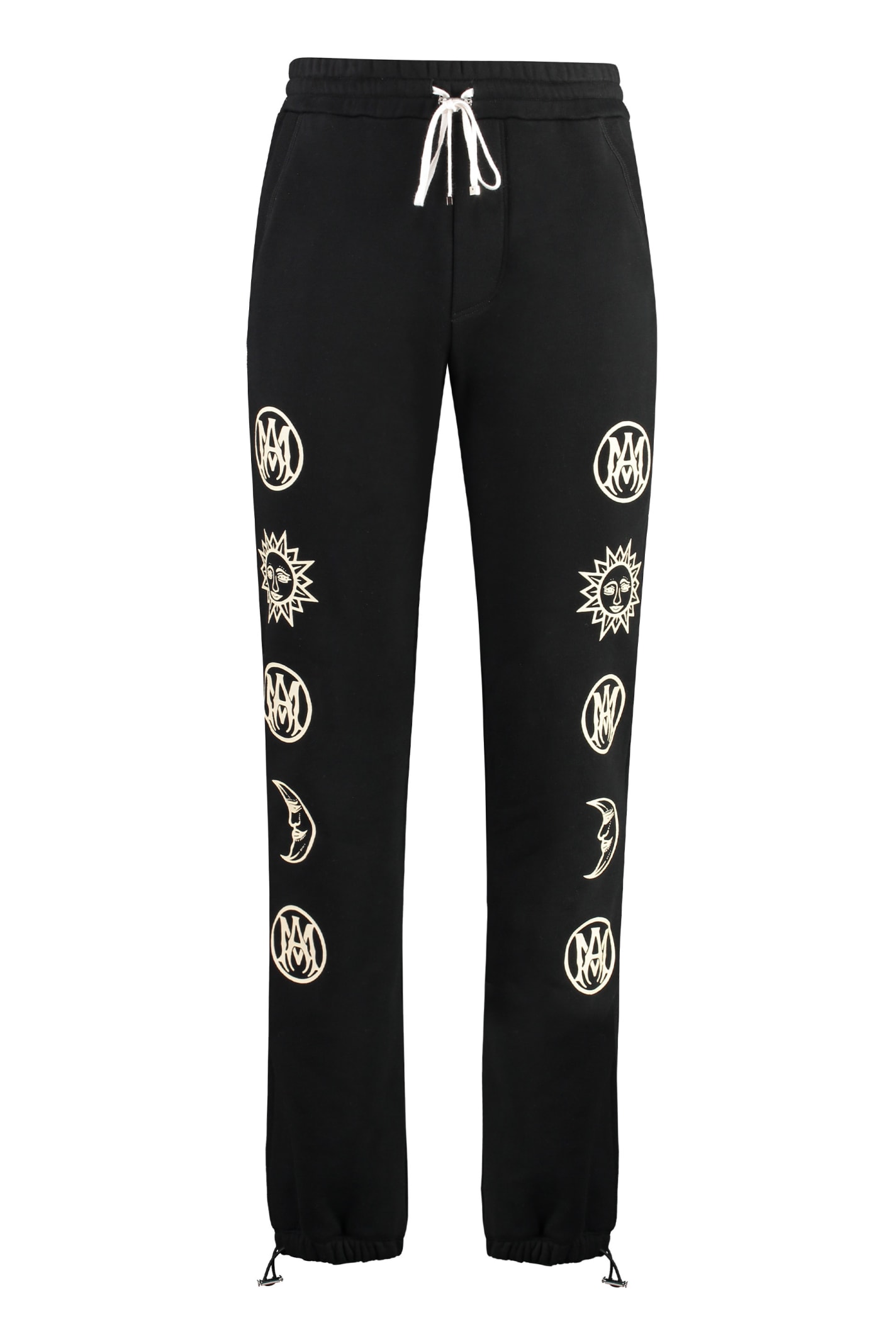 Graphic-print trousers - Black