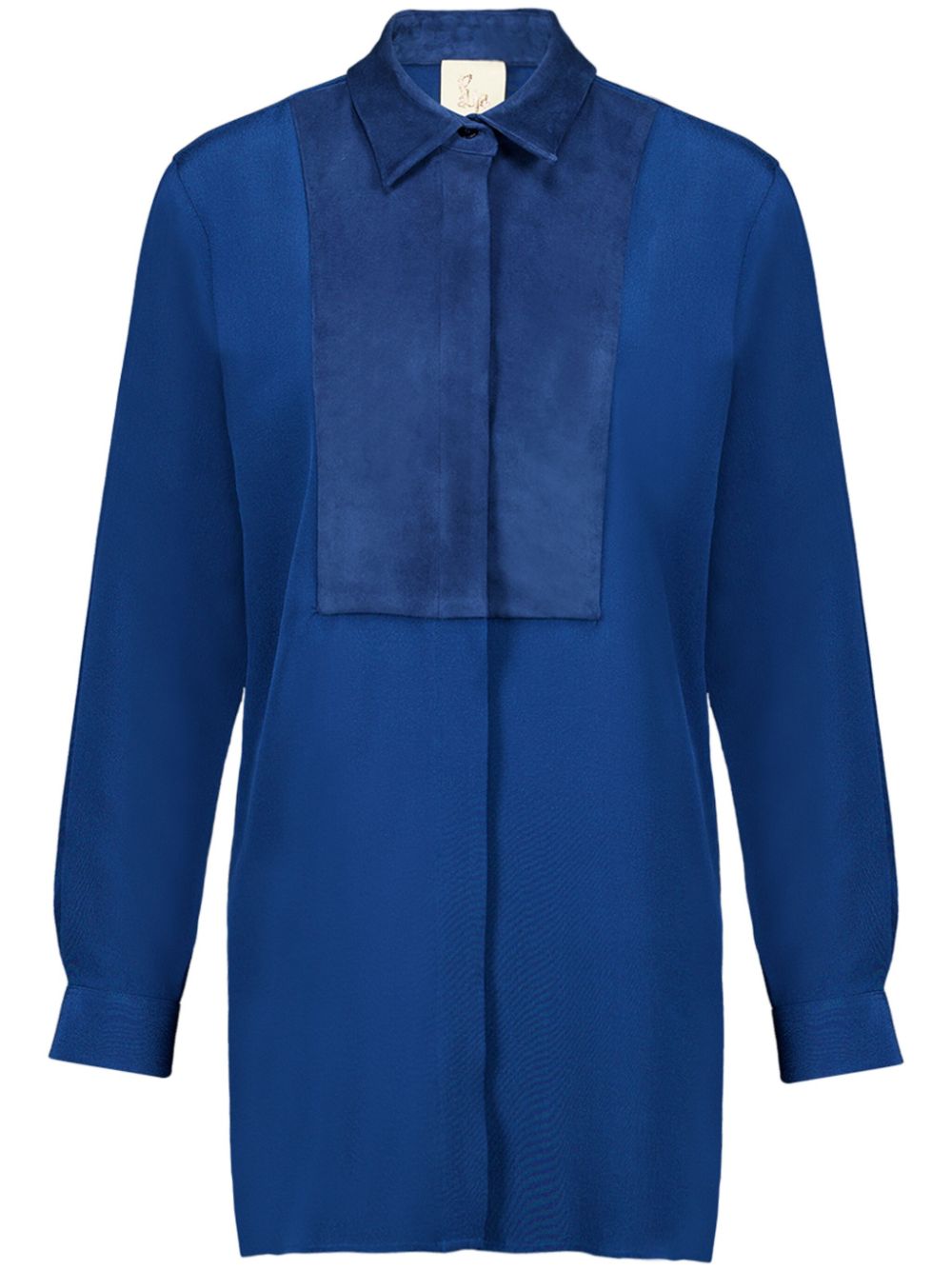 Silk crepe shirt - Blue