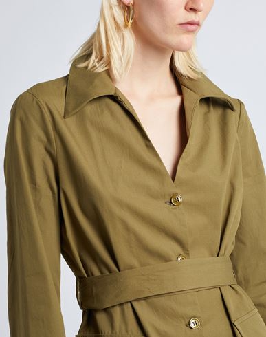 Organic Cotton Belted Chemisier Woman Shirt Military green Size 2 Cotton