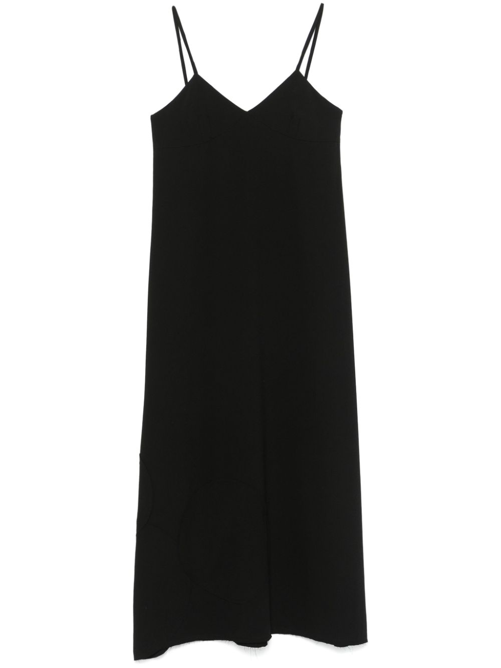 Patch-detail midi dress - Black