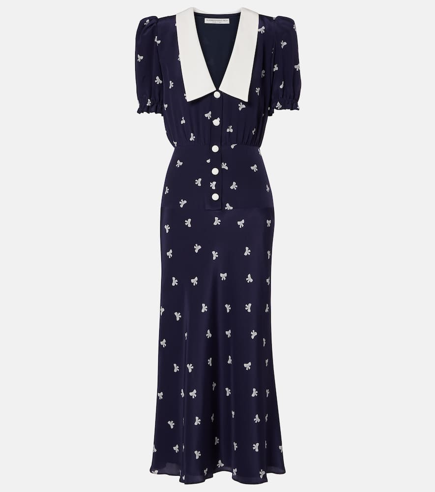 Printed silk midi dress
