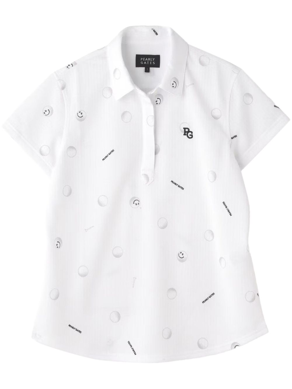 All-over logo print polo - White
