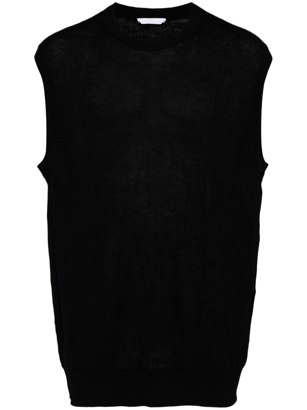 Intarsia-knit crew-neck vest - Black