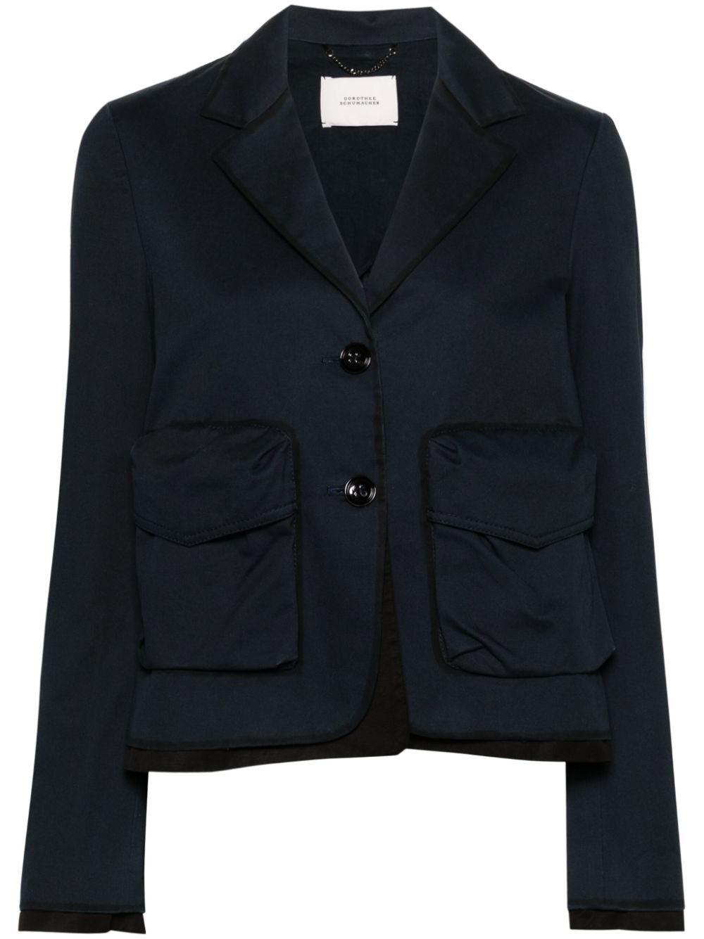 Cotton cropped blazer - Blue