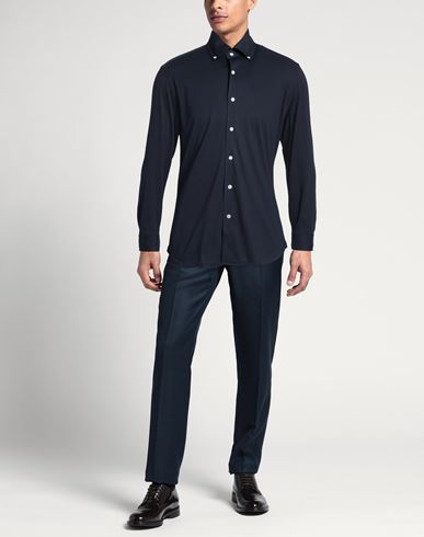 Man Shirt Midnight blue Size 15 Cotton