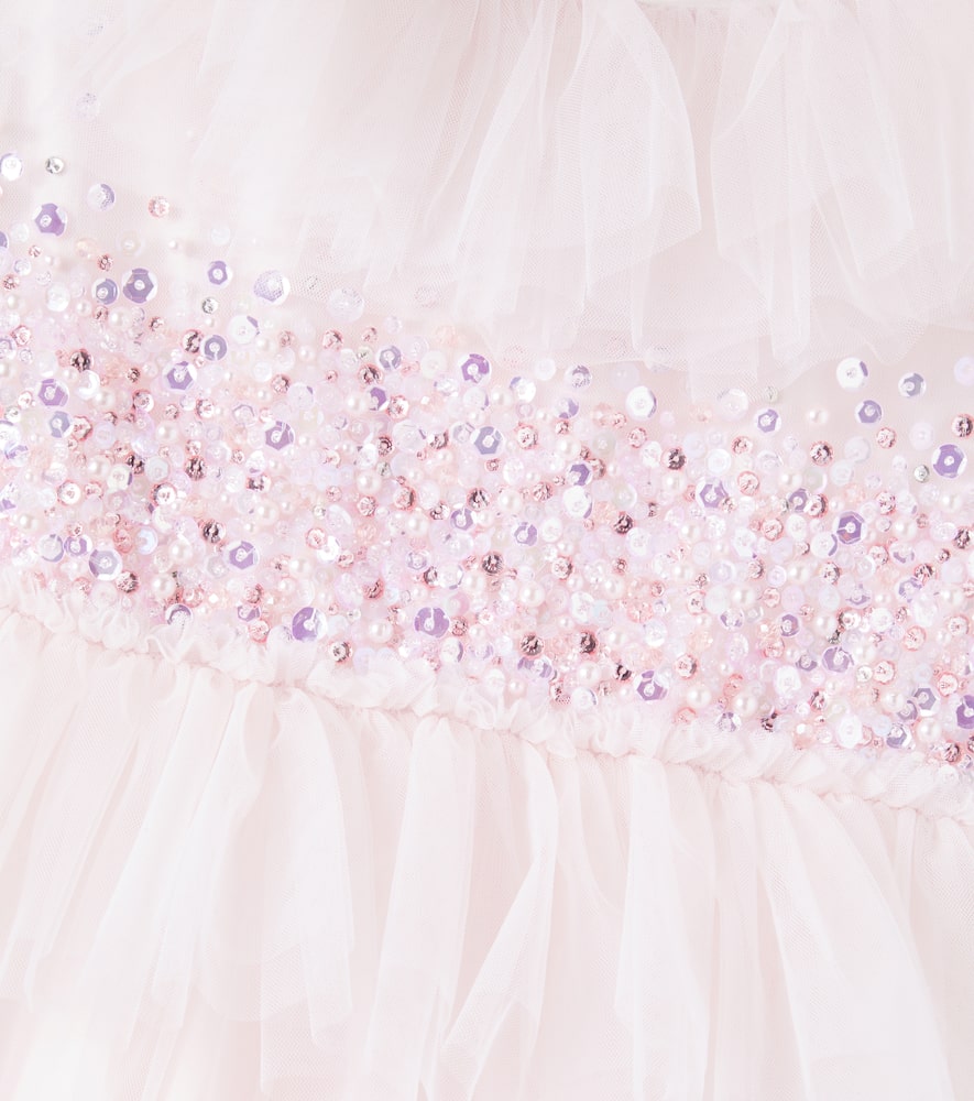 Ruffled sequined tiered dress
