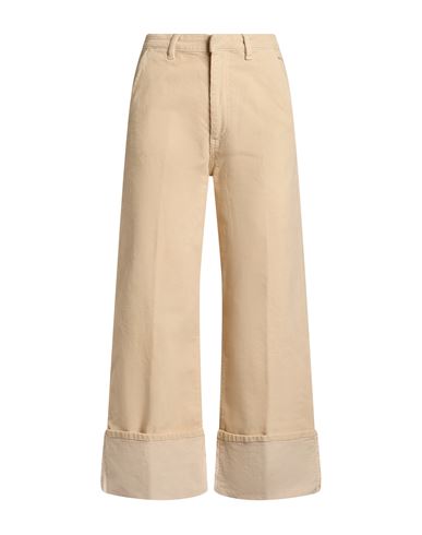 Woman Pants Beige Size 10 Cotton, Elastane