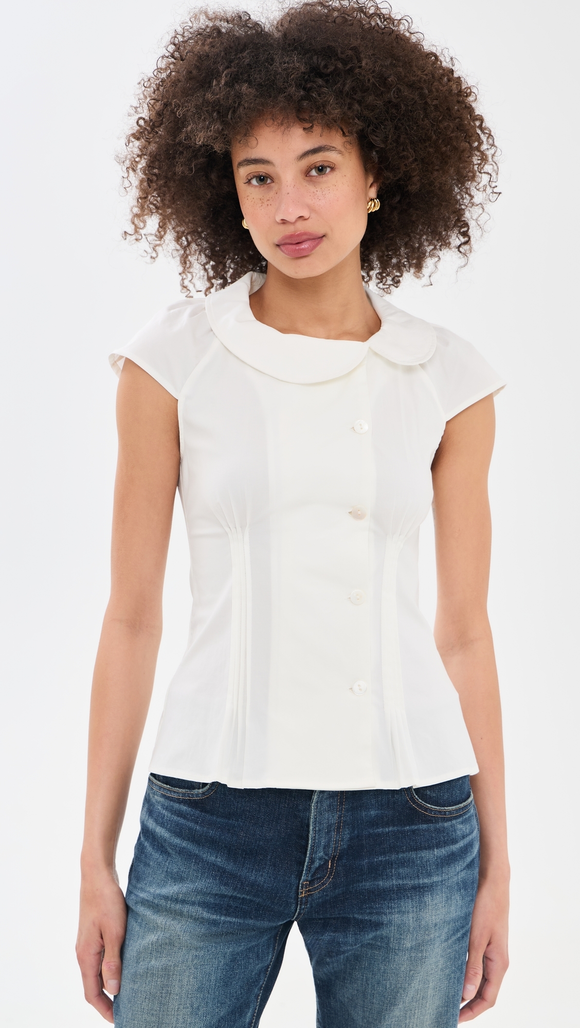 Missy Asymmetric Blouse Porcelain