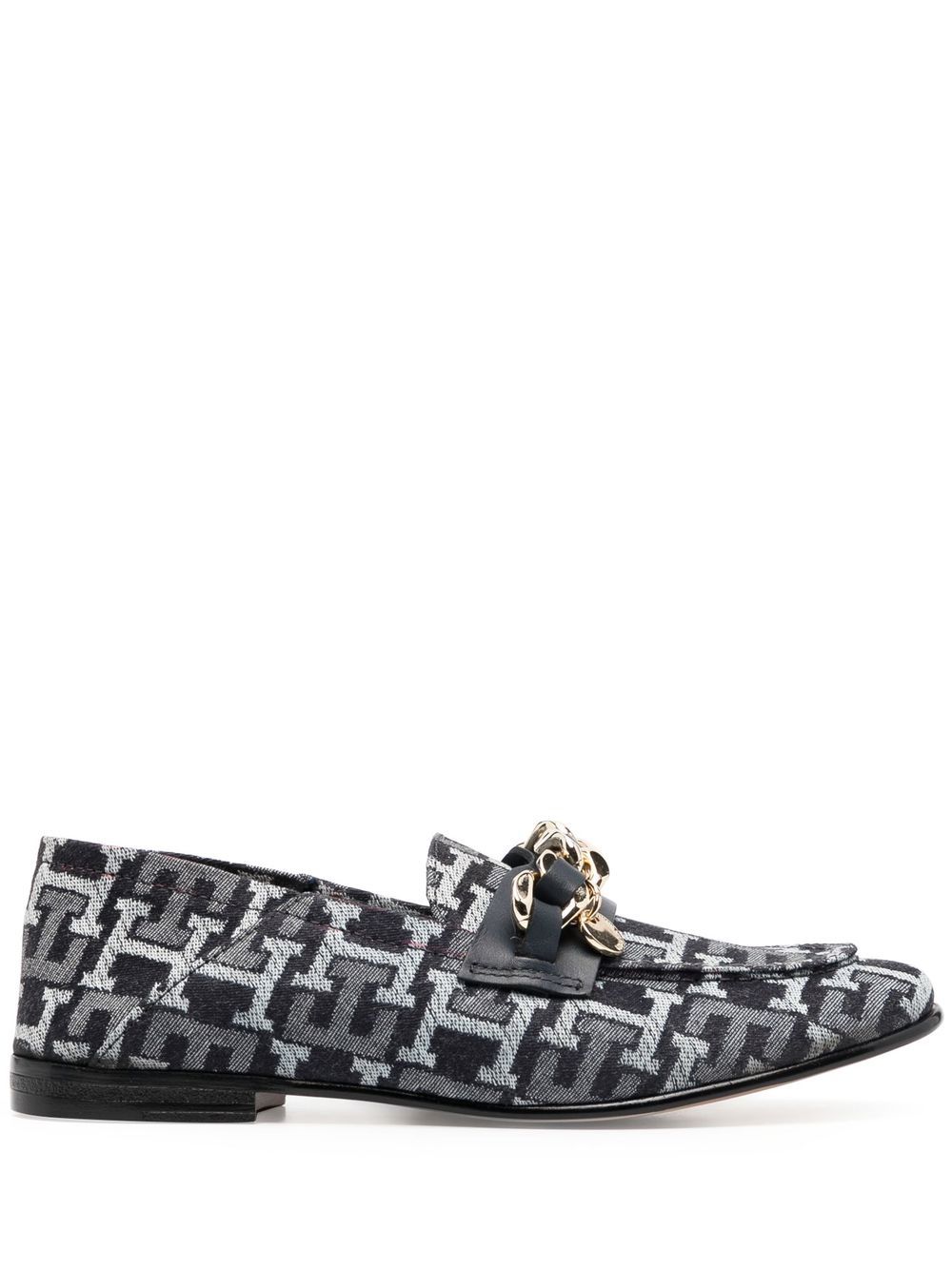 Logo-jacquard loafers - Blue