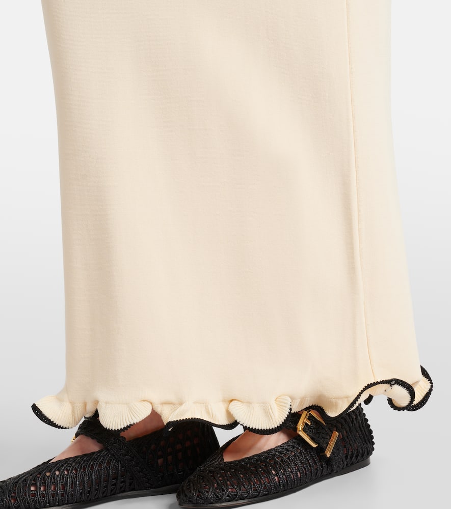 Knitted ruffled maxi dress